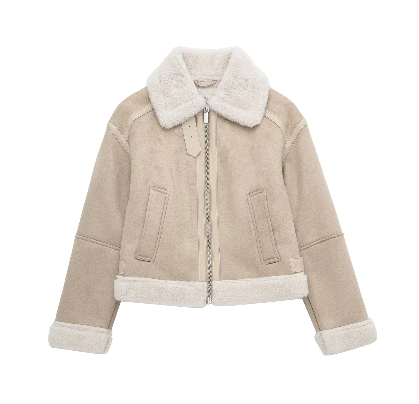 Beige Fleece Jacke