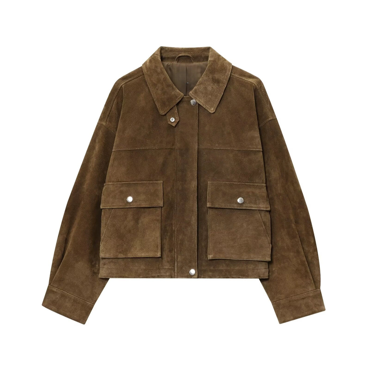 Renouvè Suede Utility Jacket – Espresso Brown