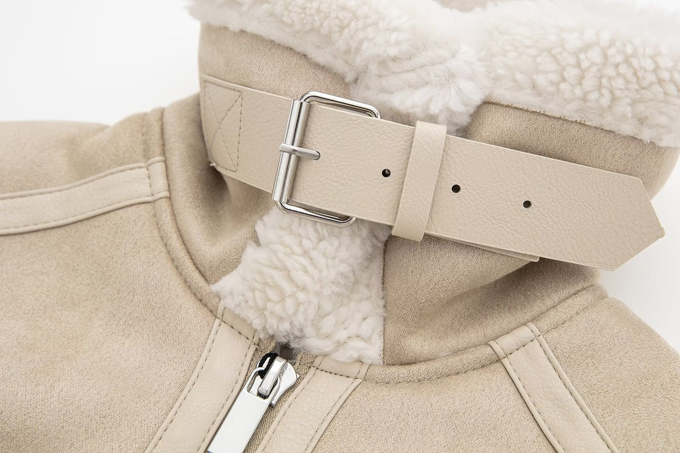 Beige Fleece Jacke